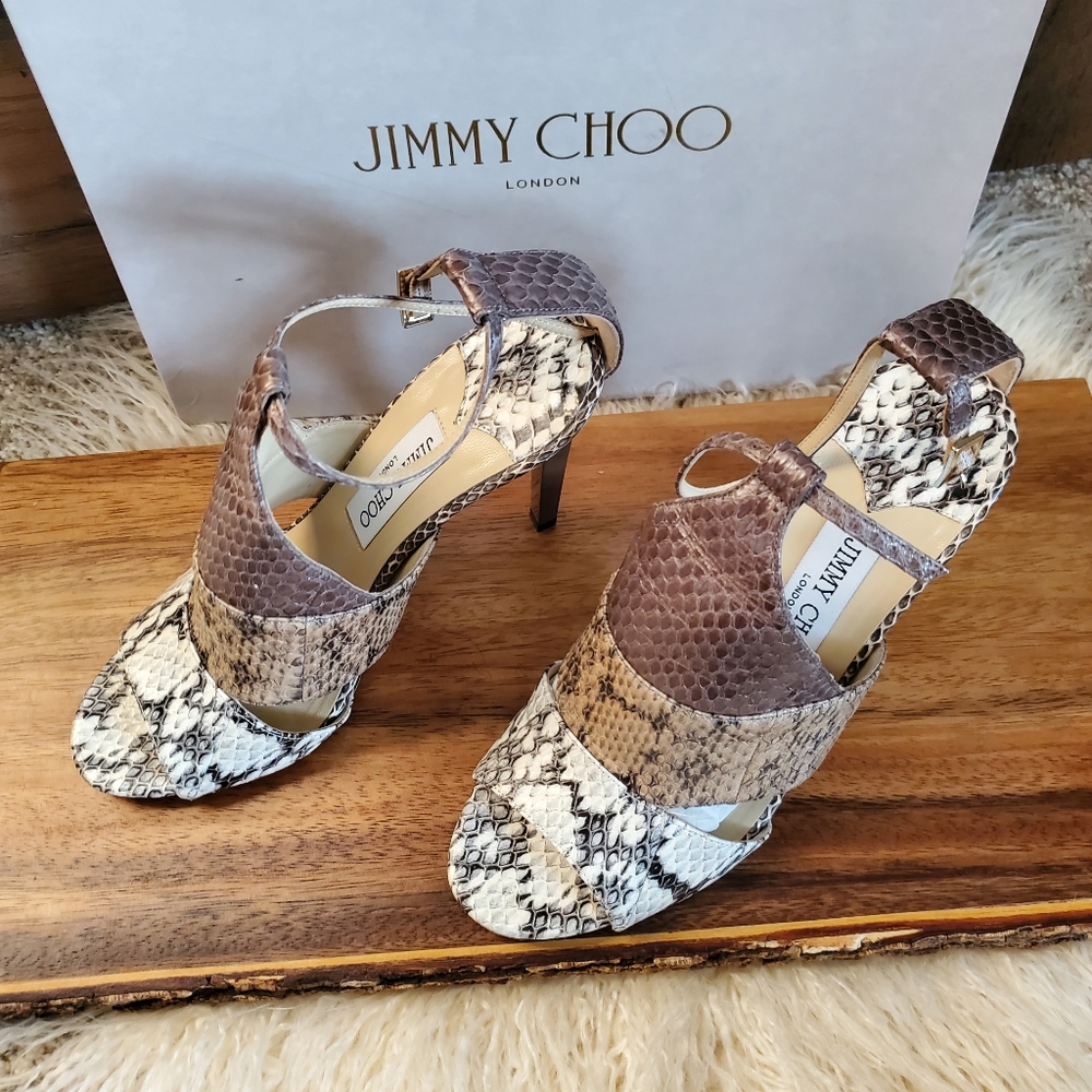 Jimmy Choo Timbus 100 Snakeskin Pump - Picture 3 of 6